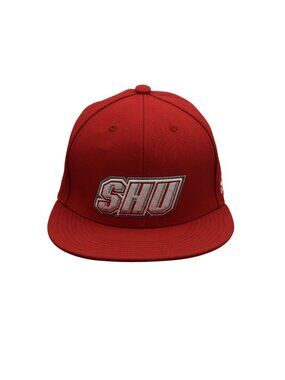 Adidas Sacred Heart University SHU Red Fitted Hat 7 1/4 Flat Brim Cap